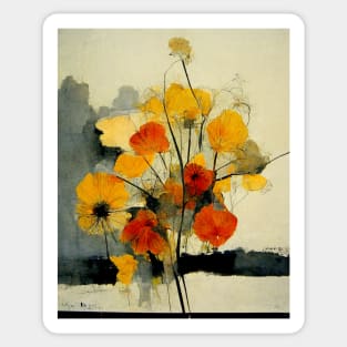 Flowers Aquarelle Painting in Watercolor Sticker